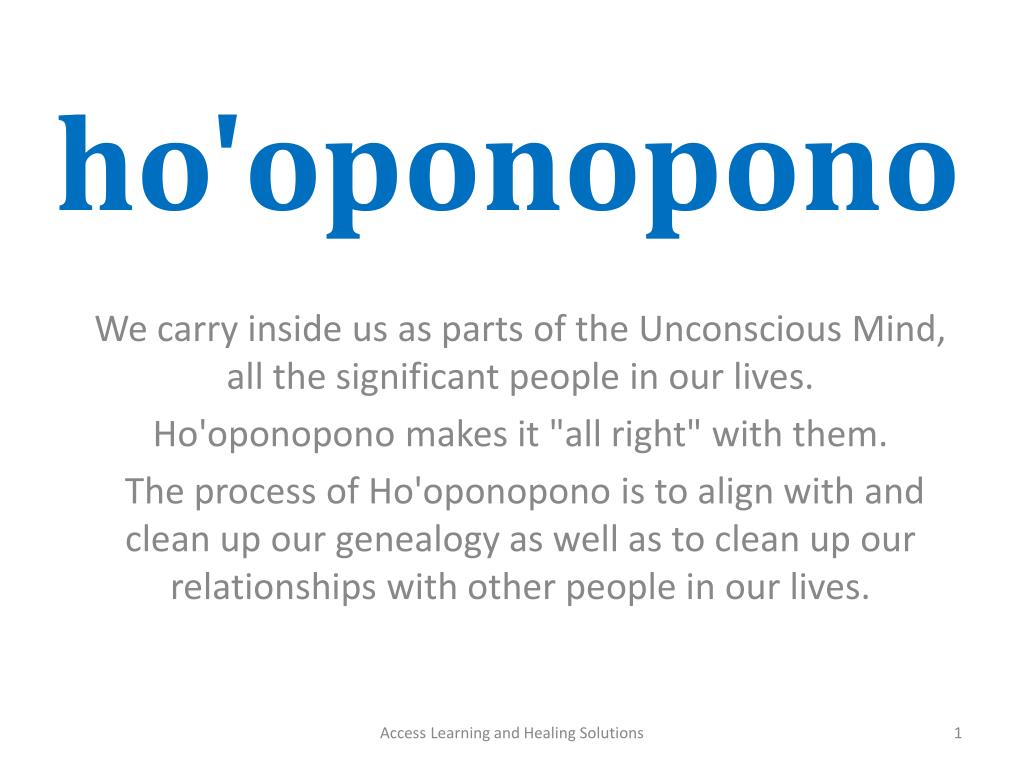 What Is The Significance Of The Hooponopono Cleaning Process?